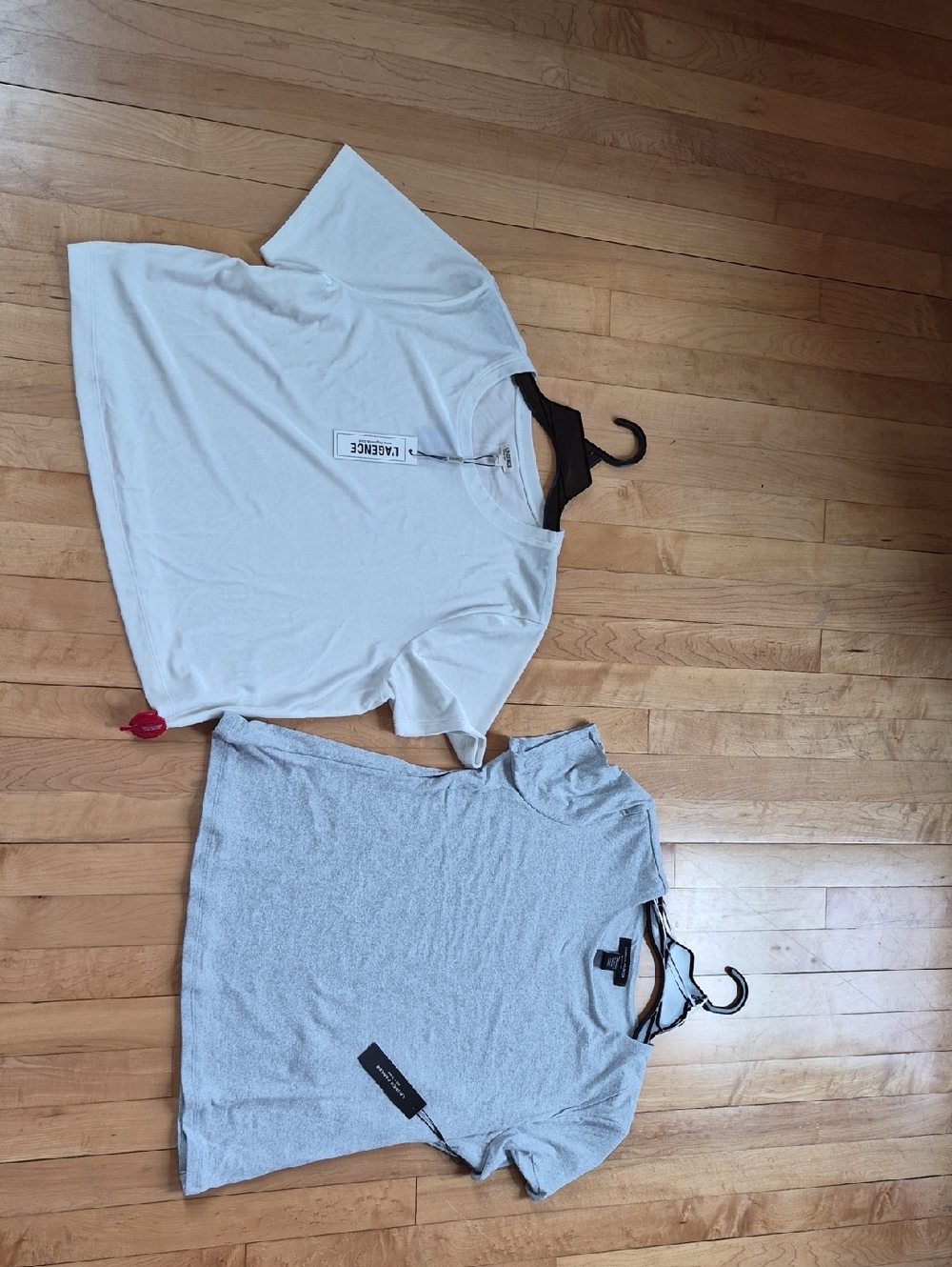 L'AGENCE & Lauren Parker Ivory and Light Gray Tops